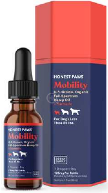 Honest Paws CBD Tincture Mobility Blend 125mg Dropper