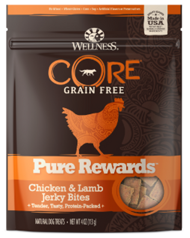Wellness Core Power Packed Chicken Lamb Jerky Dog Treat 4oz