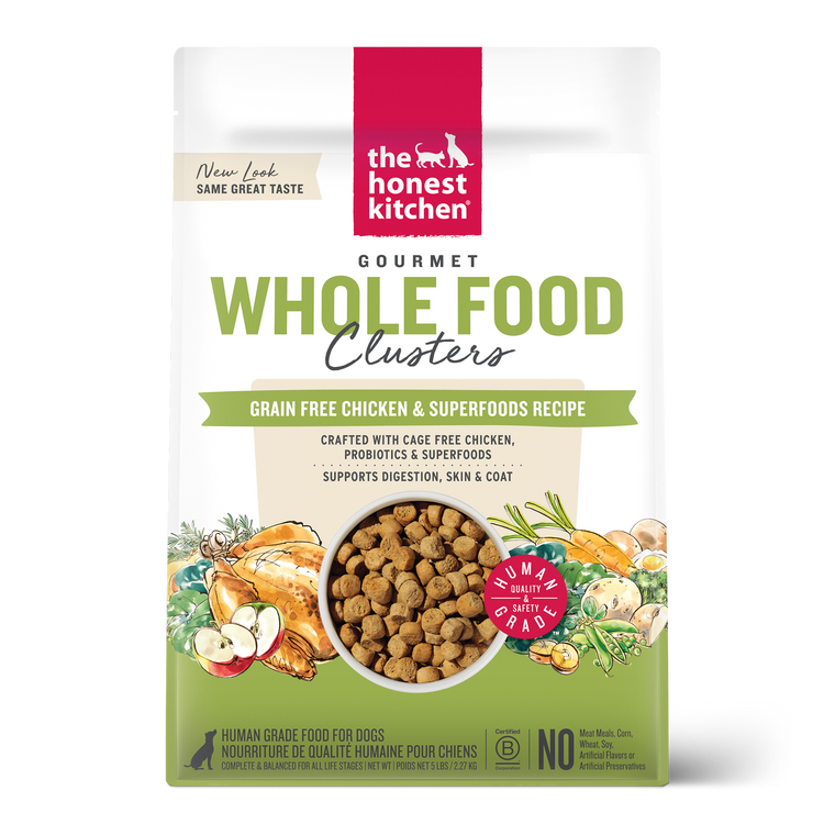 Honest Kitchen Whole Food Clusters Grain Free Chicken Dog Food 5lb