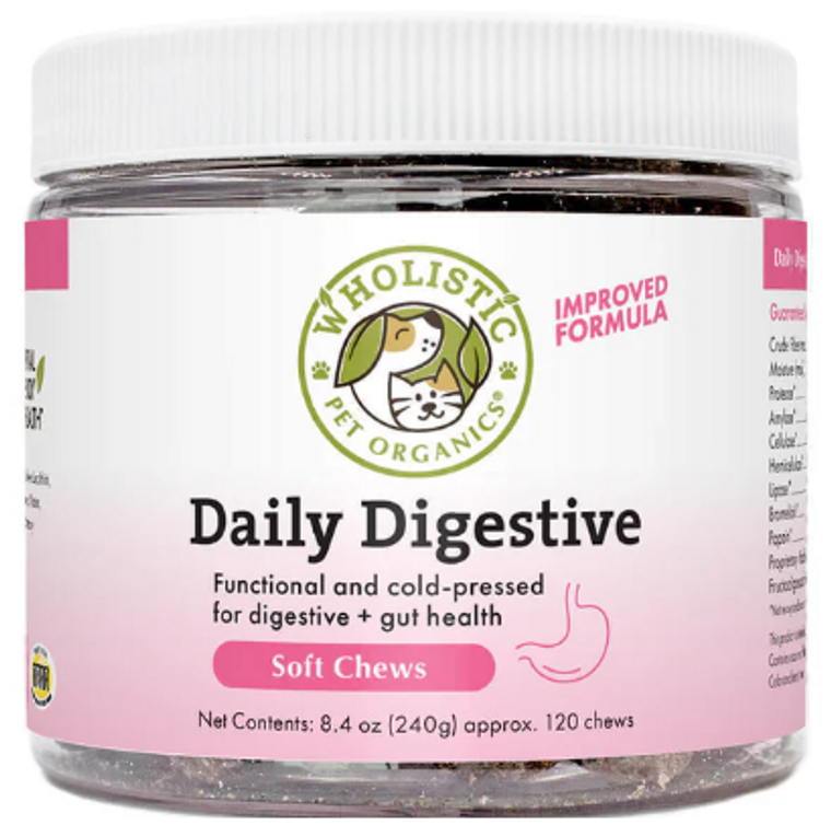 Wholistic Pet Organics Daily Digestive Soft Chews 120 count