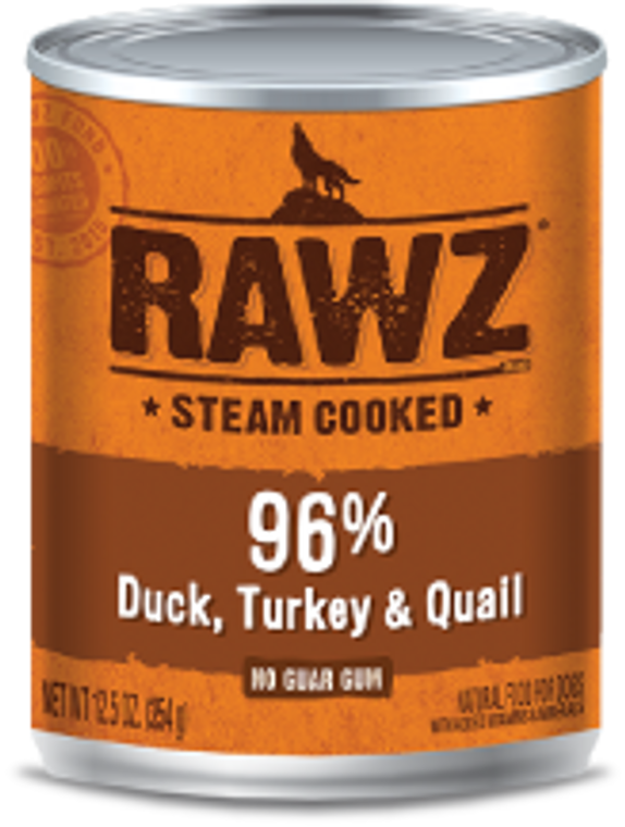 Rawz 96% Duck Turkey Quail Dog Food 12.5oz