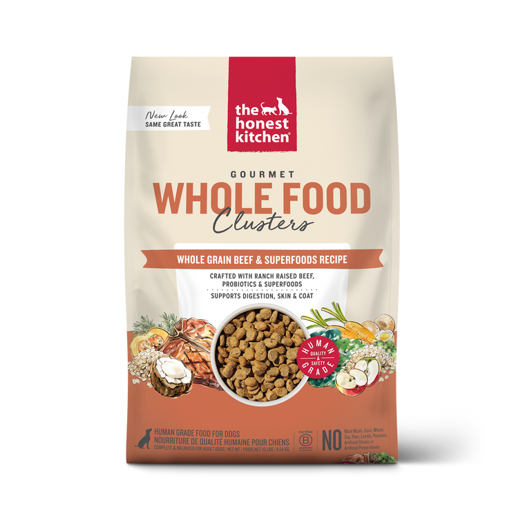 Honest Kitchen Whole Food Clusters Whole Grain Beef & Oat Dog Food 10lb