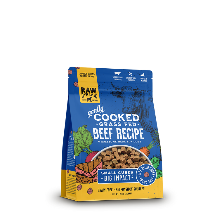 Raw Dynamic Frozen Gently Cooked Dog Food Beef 2.5lb