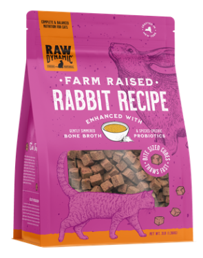 Raw Dynamic Frozen Cat Food Rabbit 3lb