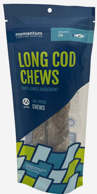 Momentum Carnivore Dog Treat Long Cod Chews 4.2oz