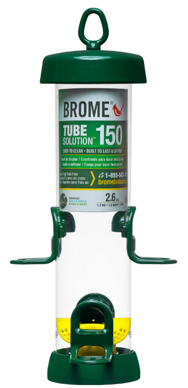 Brome Tube Solution Wild Bird Feeder w/4 Seed Ports
