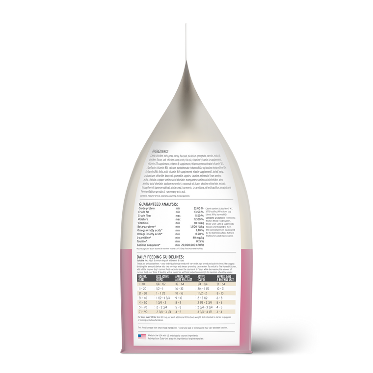 Honest Kitchen Whole Food Clusters Whole Grain Lamb Dog Food 4LB