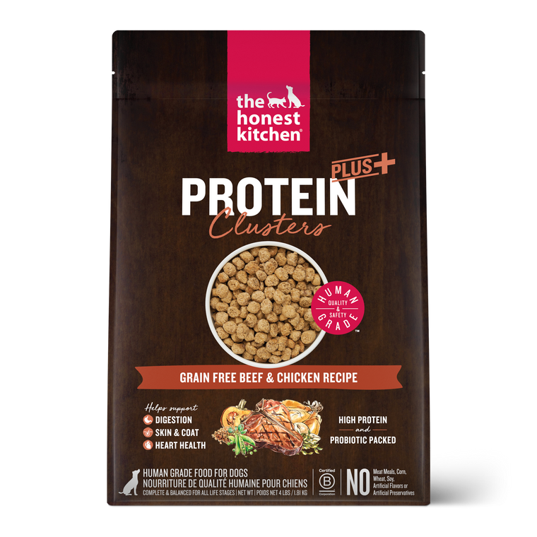 Honest Kitchen Protein Plus+ Clusters Grain Free Beef Chicken Dog Food 4lb