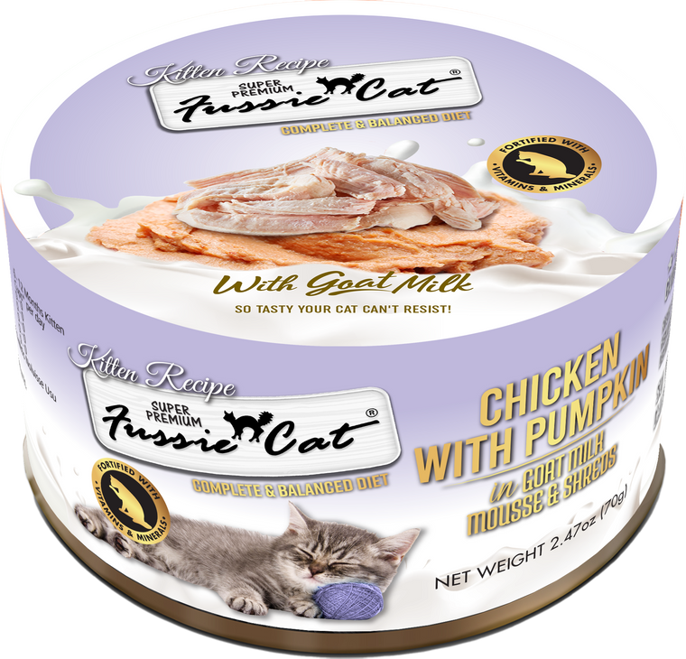 Fussie Kitten Fine Dining Mousse Chicken with Goats Milk & Pumpkin Entrée 2.47oz