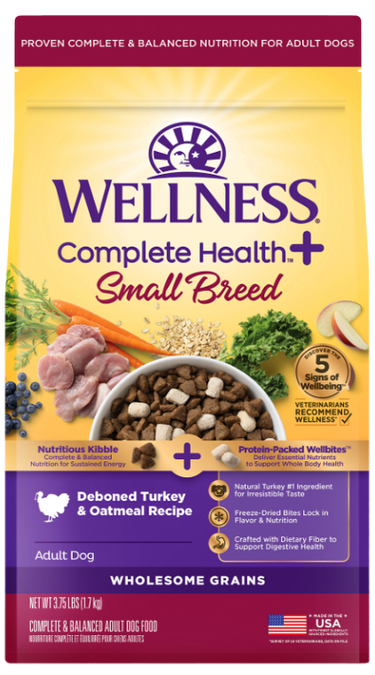 Wellness Complete Health+ Wellbites Small Breed Turkey & Oatmeal Recipe 3.75lb