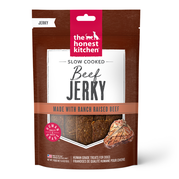 The Honest Kitchen Slow Cooked Beef Jerky made with Ranch Raised Beef 5.6oz Pouc
