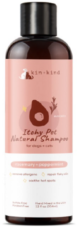 Kin+Kind Rosemary + Peppermint  Itchy Pet Dog & Cat Shampoo 12oz