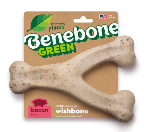 Benebone Green Wishbone Bacon Eco Bone Large