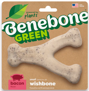 Benebone Green Wishbone Bacon Eco Bone Small