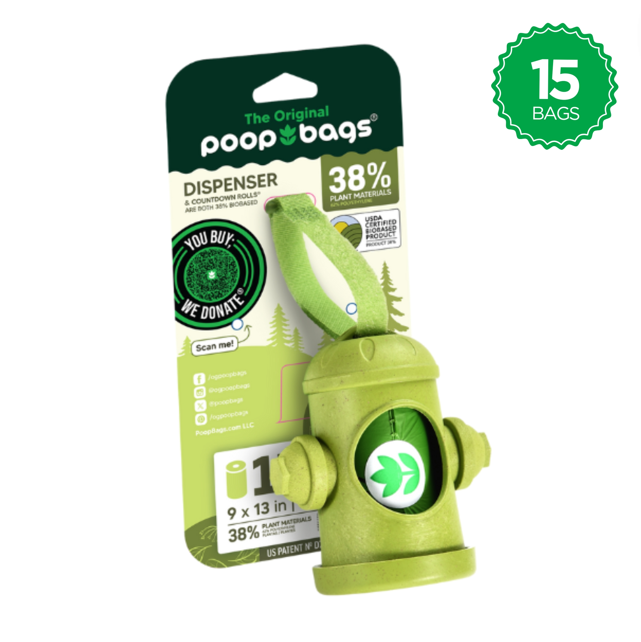 38% Plant based Hydrant Dispenser Doggy Bags 15ct