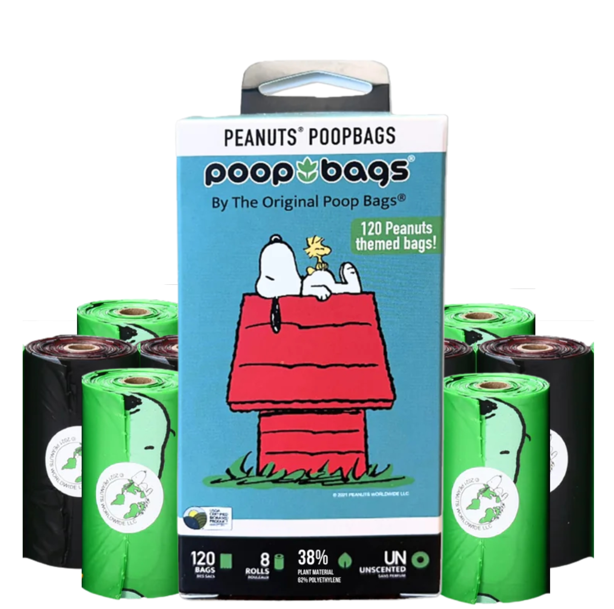 38% Plant based Poop Bags Snoopy Themed 120ct