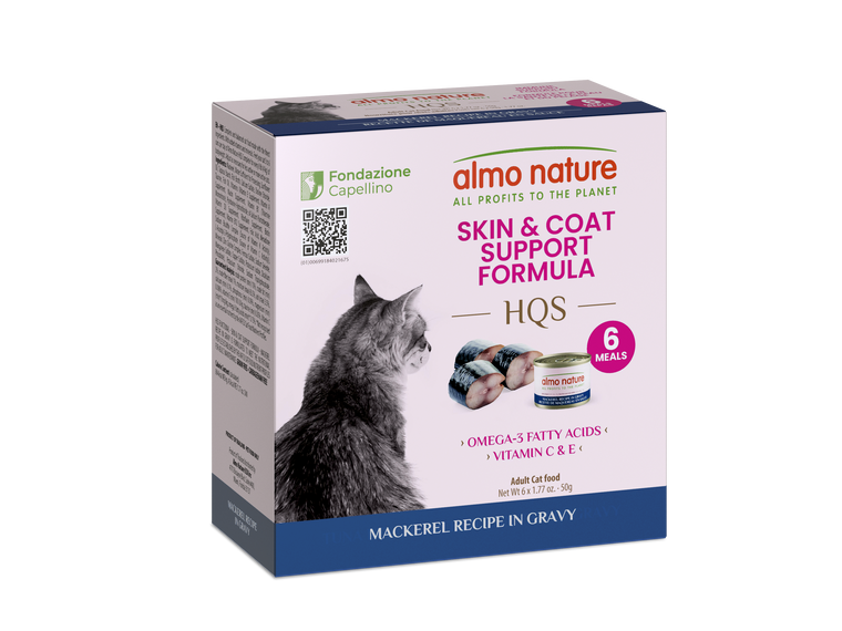 Almo Nature Functional Skin & Coat Mackerel in gravy 6pk of 1.76oz cans