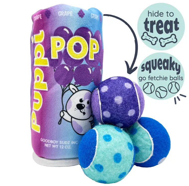 Huxley and Kent Dog Squeak'n Peek Puppi Pop Grape Large