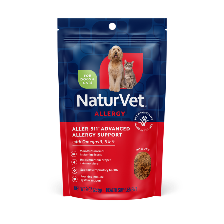 NaturVet  Aller-911 Advanced Allergy Support with Omegas 3,6 & 9 - 9oz