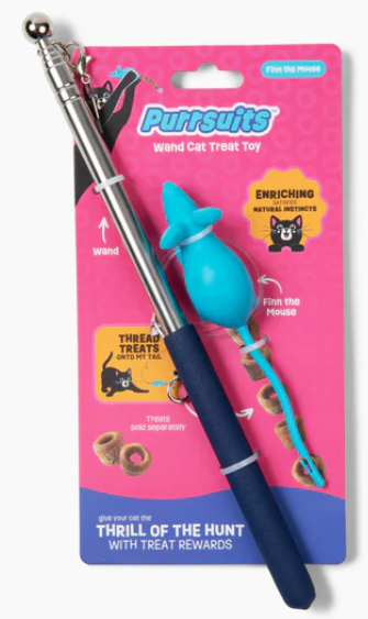 Giddy Kitty Purrsuits Wand Cat Treat Toy, Finn the Mouse