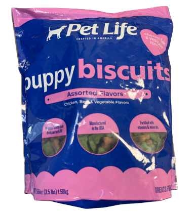 Pet Life Puppy 3 Flavored Assorted Biscuits 3.5#