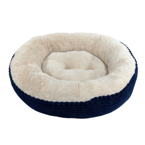 Ethical Pet Sleep Zone Luxe Round Rib Corduroy Dog Bed Navy 31"