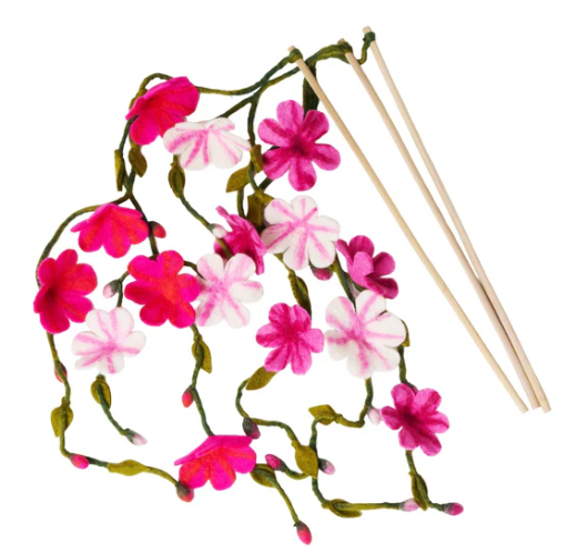Dharma Dog Karma Cat Wool Cherry Blossom Teaser Cat Toy