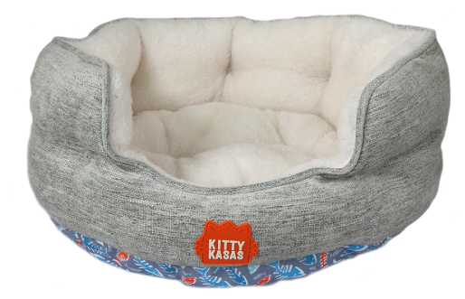 Kitty Kasa Bolster Bed Grey 17"