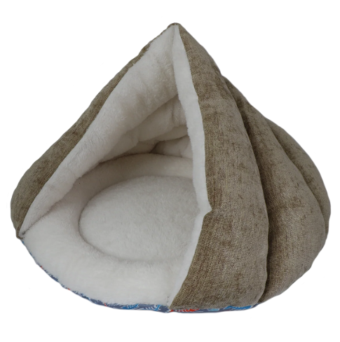 Kitty Kasa Hut Bed Brown 17"