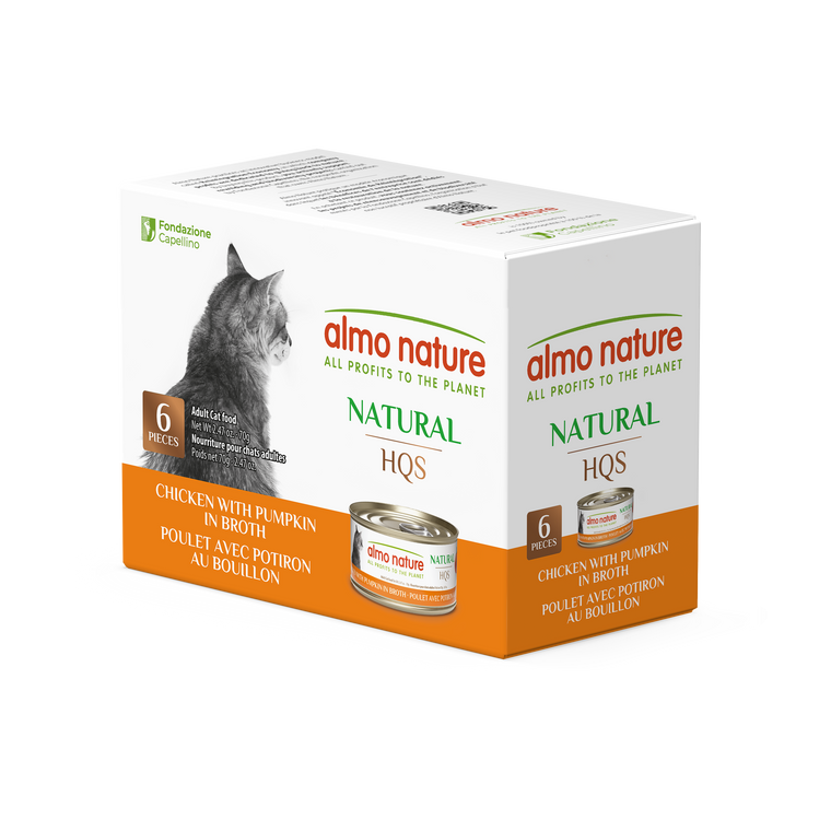 Almo Nature HQS Natural Chicken with Pumpkin Multipack 6pk of 2.47oz cans