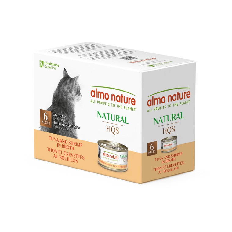 Almo Nature HQS Natural Tuna with Shrimp Multipack 6pk of 2.47oz cans
