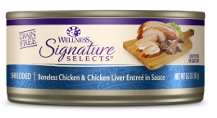 Wellness Signature Selects Shredded Chicken Liver Cat Food 5.3oz