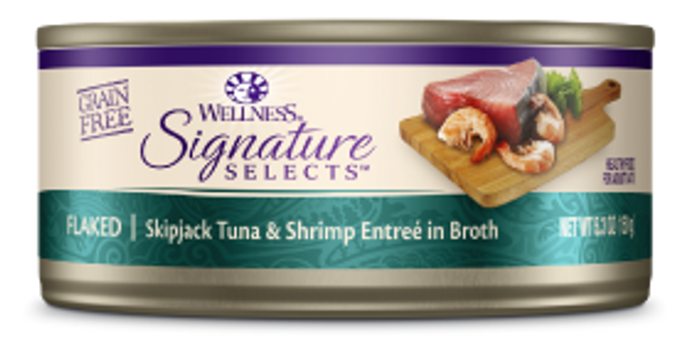 Wellness Signature Selects Flaked Tuna Shrimp Cat Food 5.3oz