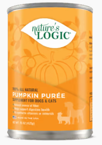 15oz Nature's Logic Canned Pumpkin Purree Dog and Cat