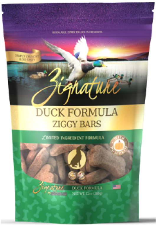 Zignature Ziggy Bars Treats Duck Dog Treat 12oz