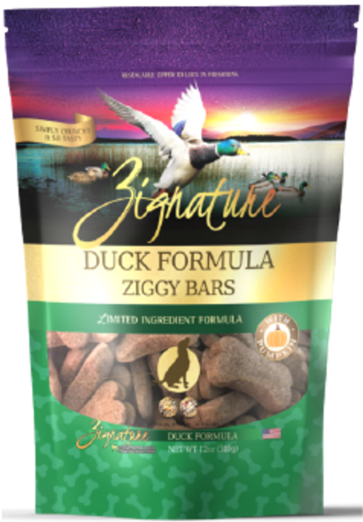 Zignature Ziggy Bars Treats Duck Dog Treat 12oz
