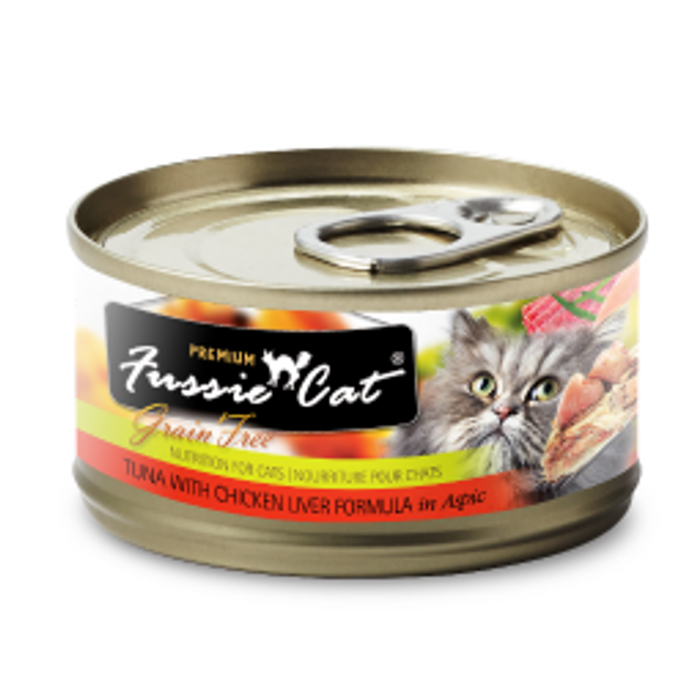 Fussie Cat Tuna with Chicken Liver Can Cat Food 2.82oz