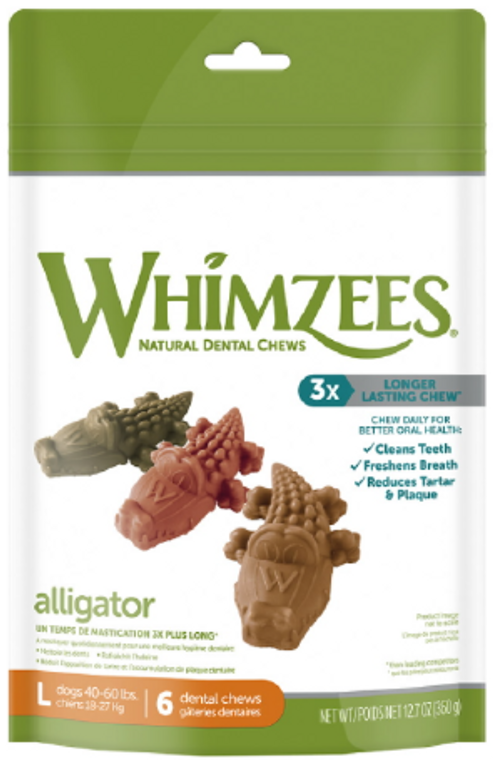 Whimzees Large Alligator Dental Chew 12oz