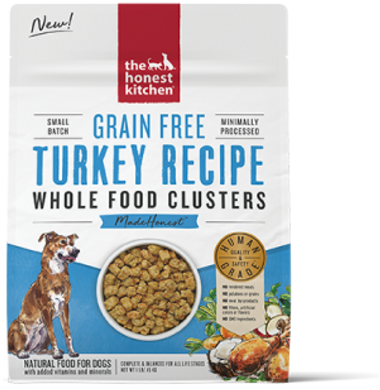 Honest Kitchen Whole Food Clusters Grain Free Turkey Dog Food 1lb
