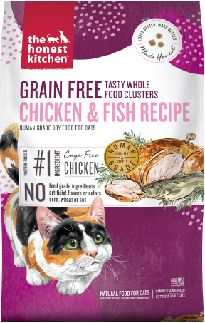 Honest Kitchen Whole Clusters Grain Free Chicken White Fish Cat Food 4lb