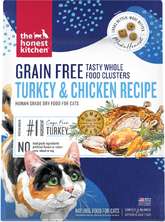 Honest Kitchen Whole Clusters Grain Free Chicken Turkey Cat Food 4lb