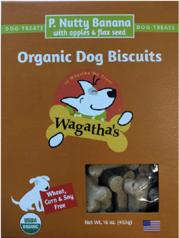 Wagatha's Dog Biscuits Dog Treat Peanut Butter Banana Dog 16oz