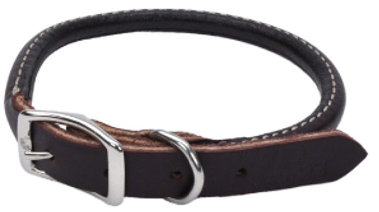 Coastal Round Latigo Leather Dog Collar 5/8 16"