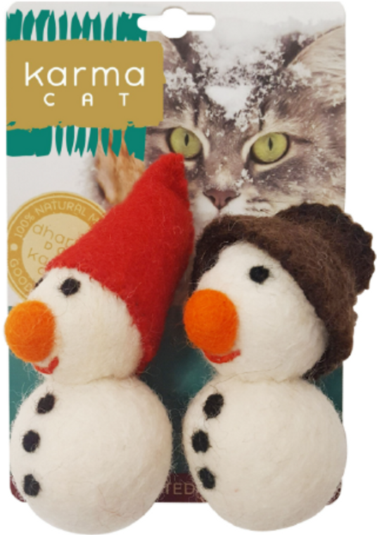 Dharma Dog Karma Cat Wool Snowman 2 Pack