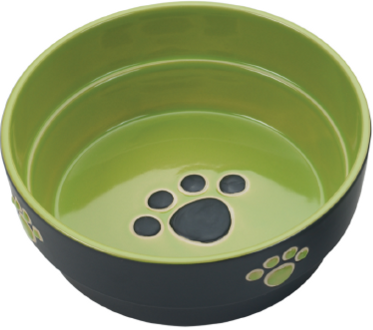 Ethical Spot Fresco Stoneware Dish Green Dog 5"
