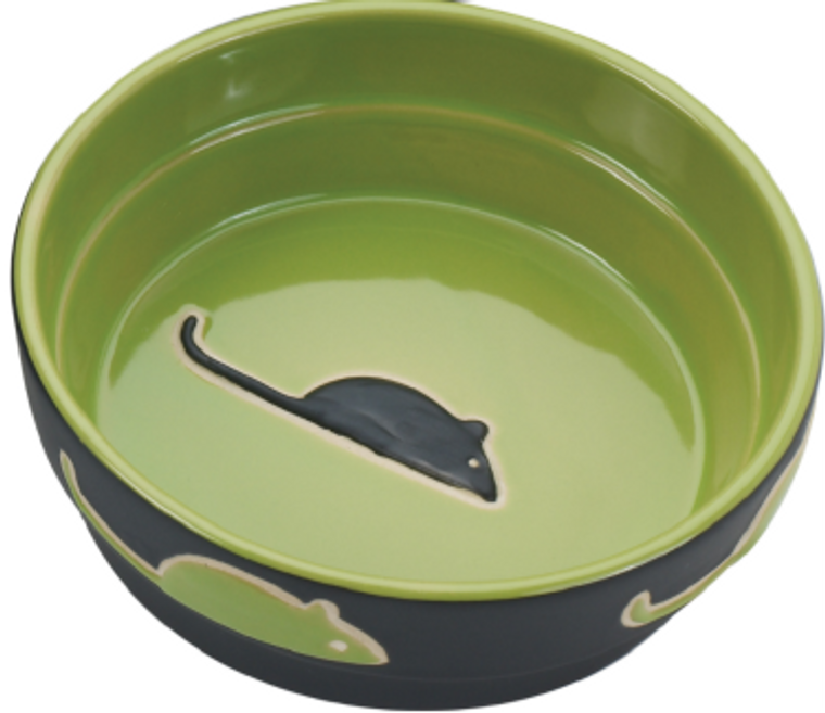 Ethical Spot Fresco Stoneware Dish Green Cat 5"