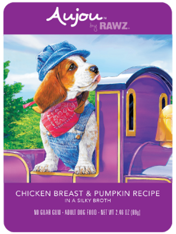 Rawz Aujou Chicken & Pumpkin Pouch Dog Food 2.5oz