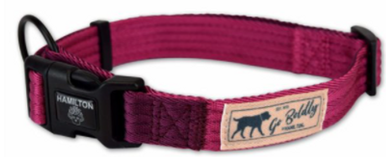 Hamilton Adjustable Dog Collar Wild Berry Rose & Wine 5/8 12-18"
