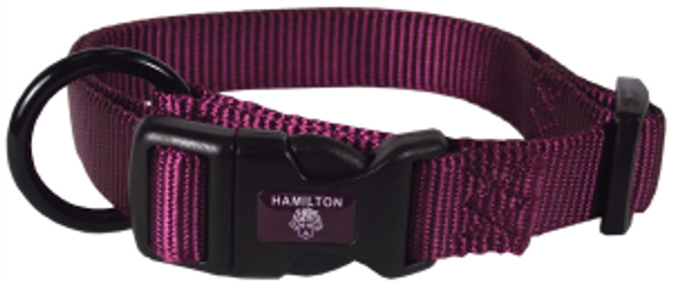 Hamilton Adjustable Dog Collar Wine 3/8" 7-12"