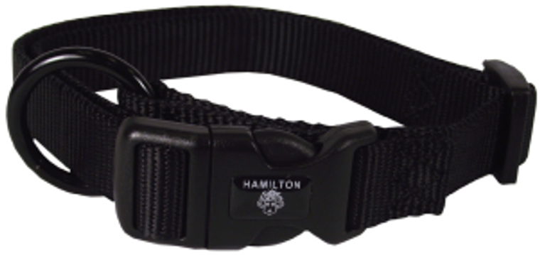 Hamilton Adjustable Dog Collar Black 3/8" 7-12"